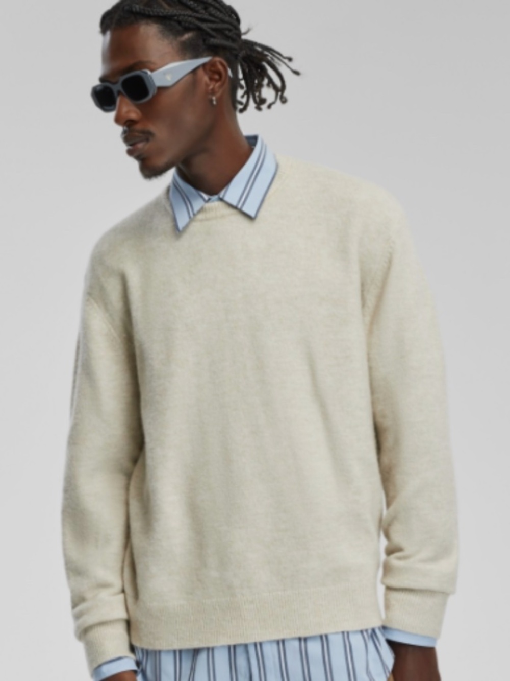 Mode of One Men's Relaxed-Fit Cozy Sweater, Dark Ecru SIZE XXL NWT